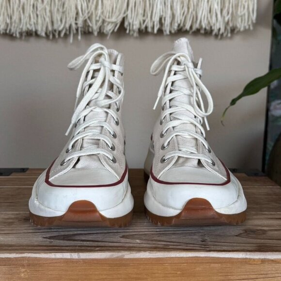 Converse Run Star Hike High in Parchment Gum Honey Platform Sneaker Size 7.5 - Picture 4 of 16
